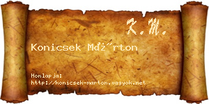 Konicsek Márton névjegykártya